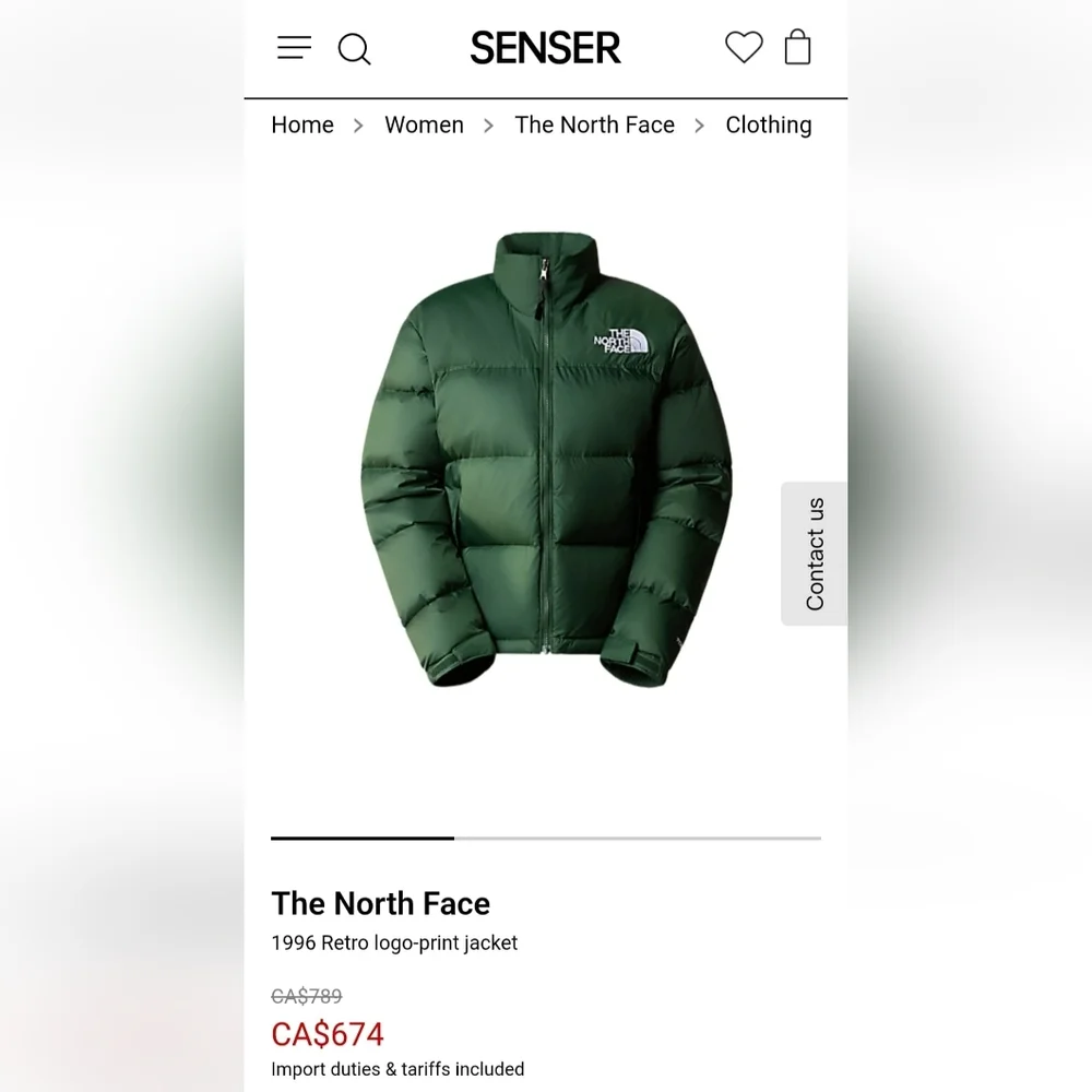 Limited Price Drop-North Face Women's 1996 Retro Nuptse Jacket Pine Needle Small - Picture 8 of 8